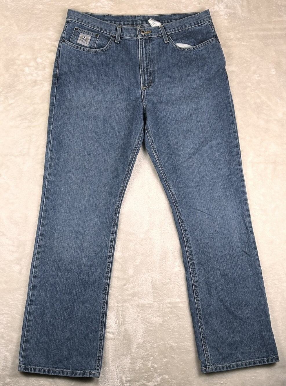 Cinch Jeans Mens 36x32 Blue Slim Straight Cowboy Western Silver Tag Ranch